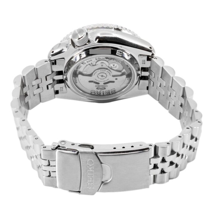 Seiko 5 Sports Automatic GMT Black Dial Silver Steel Strap Watch For Men - SSK001K1 - Image 9